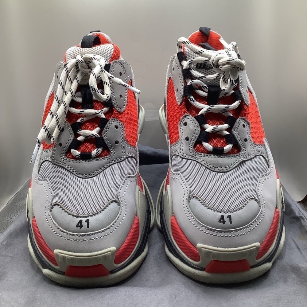 Balenciaga Red and Gray Sneakers